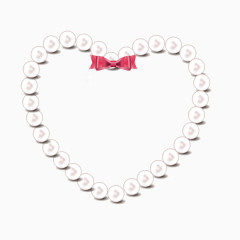 珍珠项链 矢量图 爱心 装饰图案