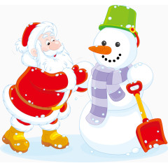圣诞老人堆雪人