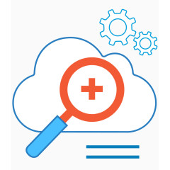 矢量手拿放大镜在云盘搜索