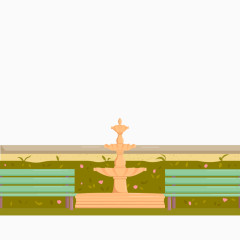 矢量公园喷泉