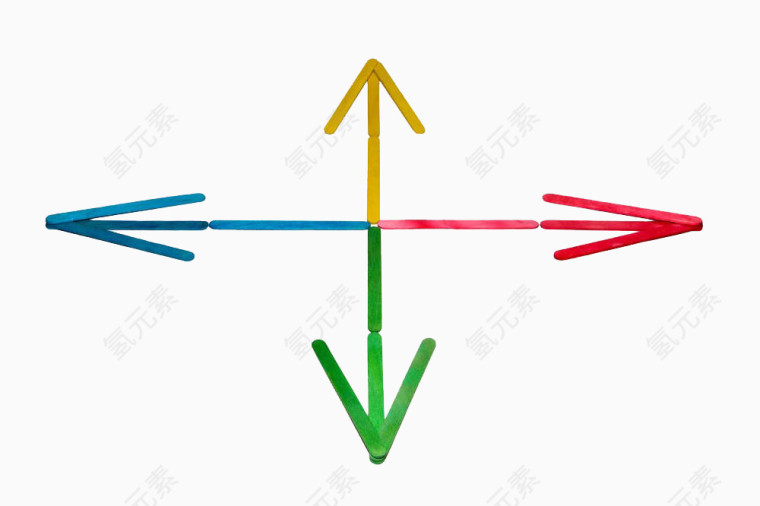 手绘彩色方向箭头