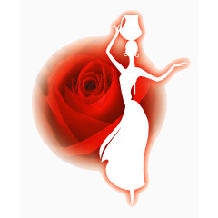 玫瑰和民族女孩