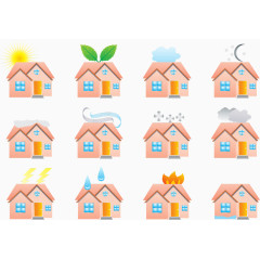 矢量家庭系列图标合集