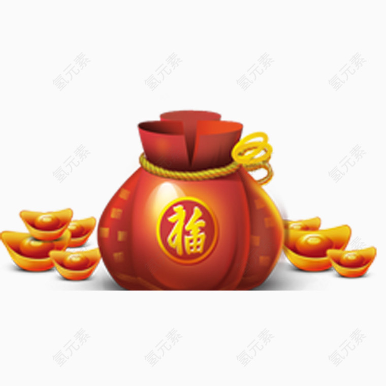 福袋钱袋元宝图