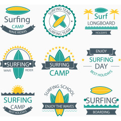 矢量手绘冲浪图标