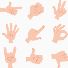 9款卡通手势矢量素材