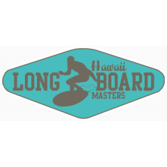 长岛冲浪标签假期印花假日复古度假