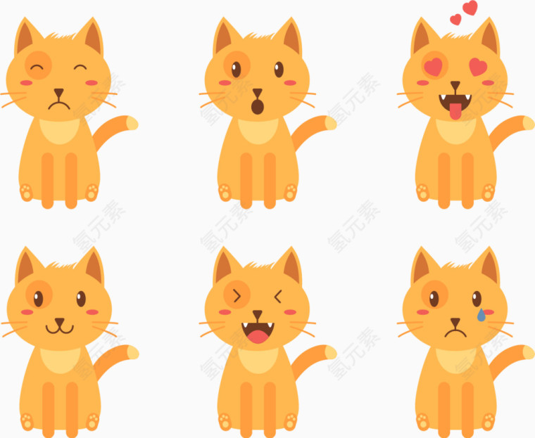 呆萌猫咪不同情绪图