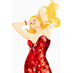 矢量手绘性感女郎