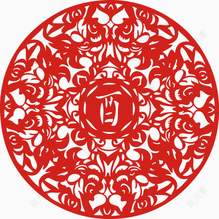 酉鸡鸡年剪纸新年元旦窗花