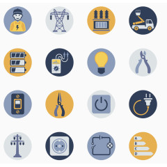 一组电力元素图案