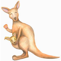 可爱微笑袋鼠PNG图片