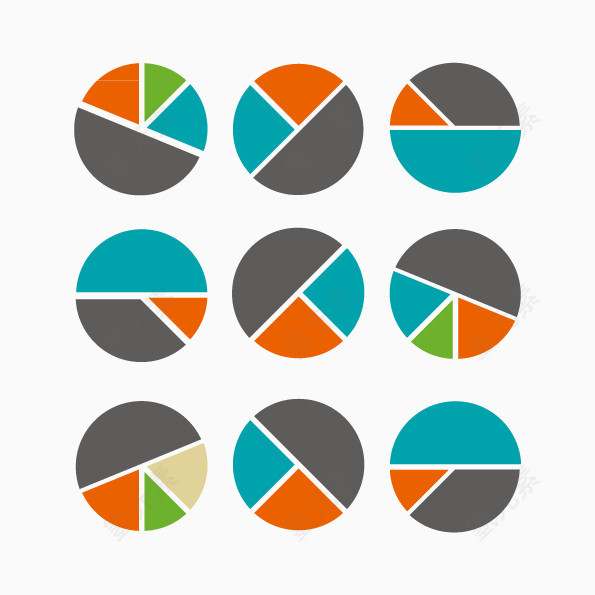 矢量各种饼状分布