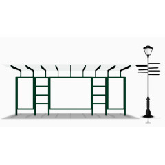 公交车站框架免抠素材