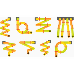 矢量图黄色水管