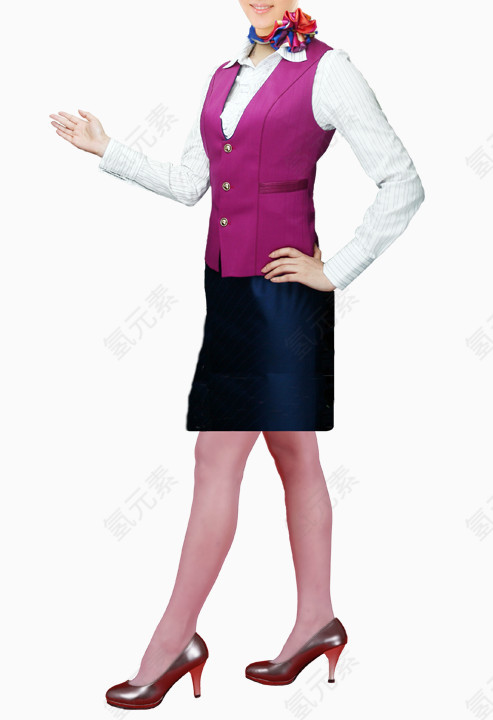 2017紫色服务装的礼仪小姐