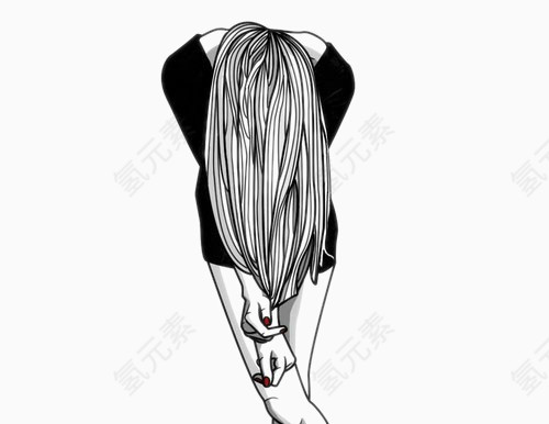 女孩肖像插画