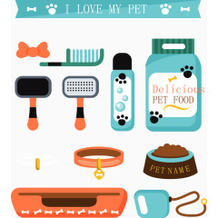 卡通宠物用品矢量素材