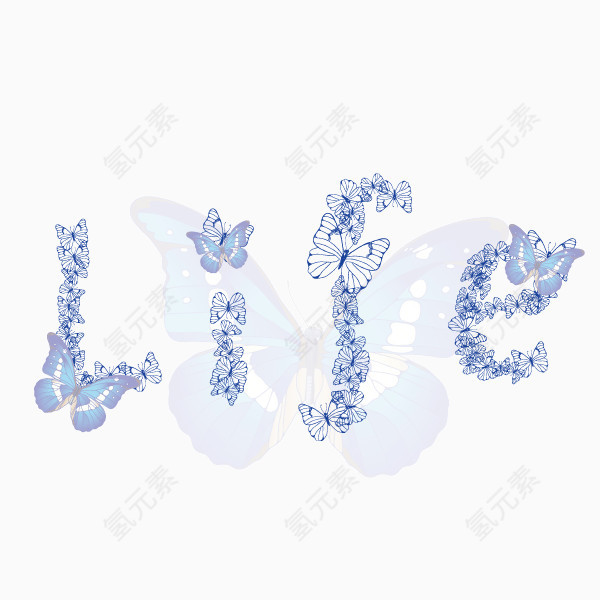 life 生活 字体 花瓣字体 淡紫色