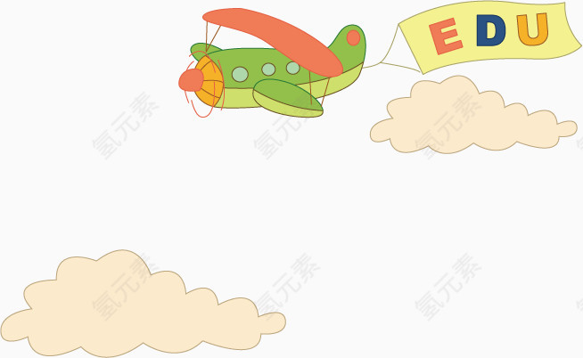 飞机儿童矢量插画