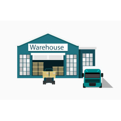 矢量仓库货车