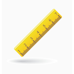 矢量黄色直尺