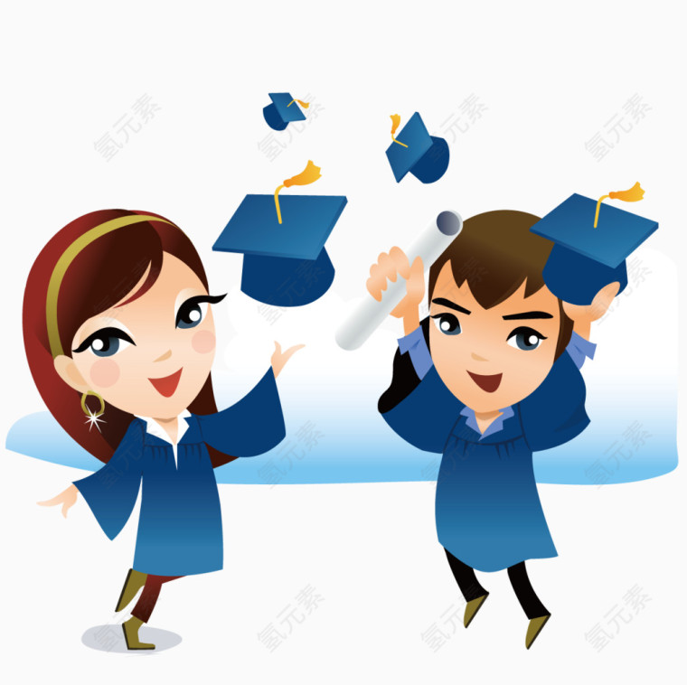 抛帽子的毕业学生