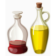 矢量透明装着化学液体的瓶子