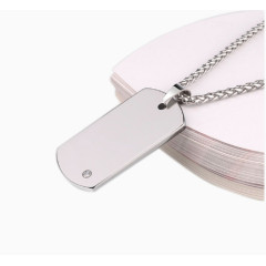 飒雅男女情侣项链刻字吊坠