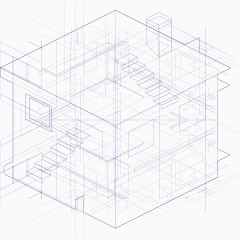 矢量手绘房子结构图