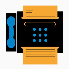 矢量扁平化传真机