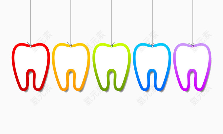 彩色牙齿图标