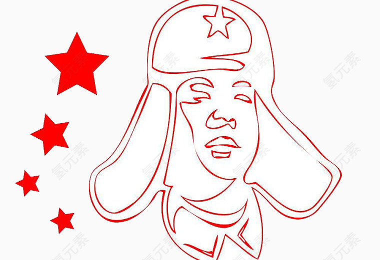 绘画雷锋头像