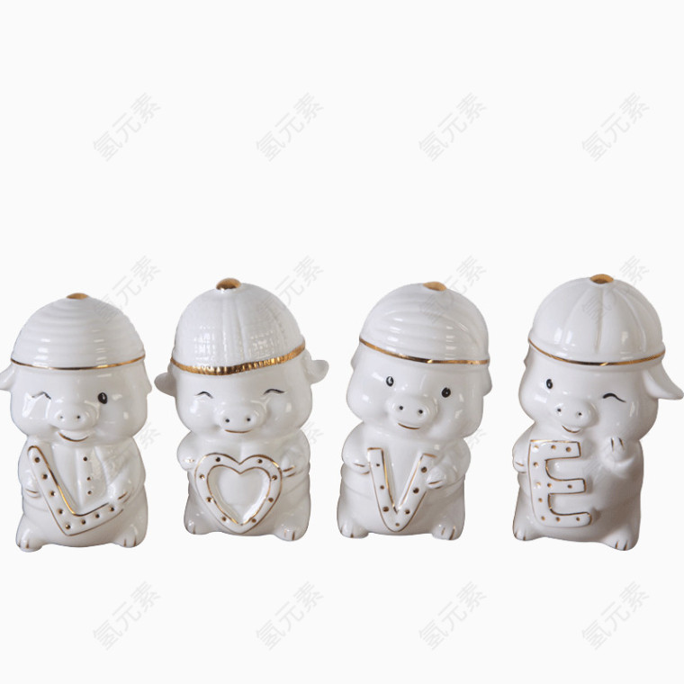 love陶瓷小猪摆件