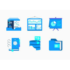 蓝色单调生活小图标