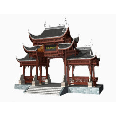 古代牌坊模型