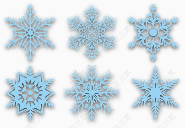 蓝色雪花中式花边