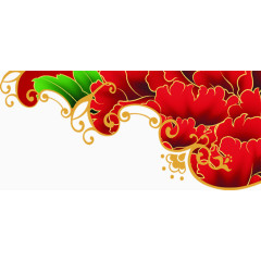 红色喜庆花纹边框