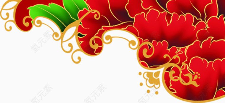 红色喜庆花纹边框