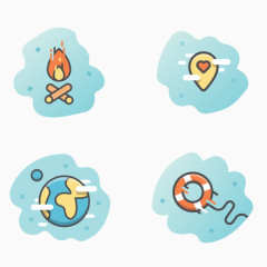 四个不同情况的图标