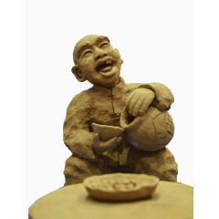 泥塑醉酒的老人