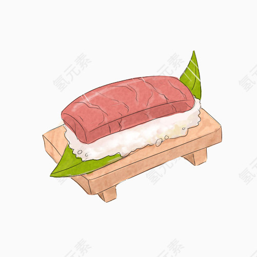 牛肉饭团手绘画素材图片