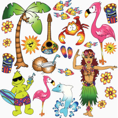 热带雨林动植物插画