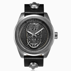 Police酷感骷髅朋克风石英手表