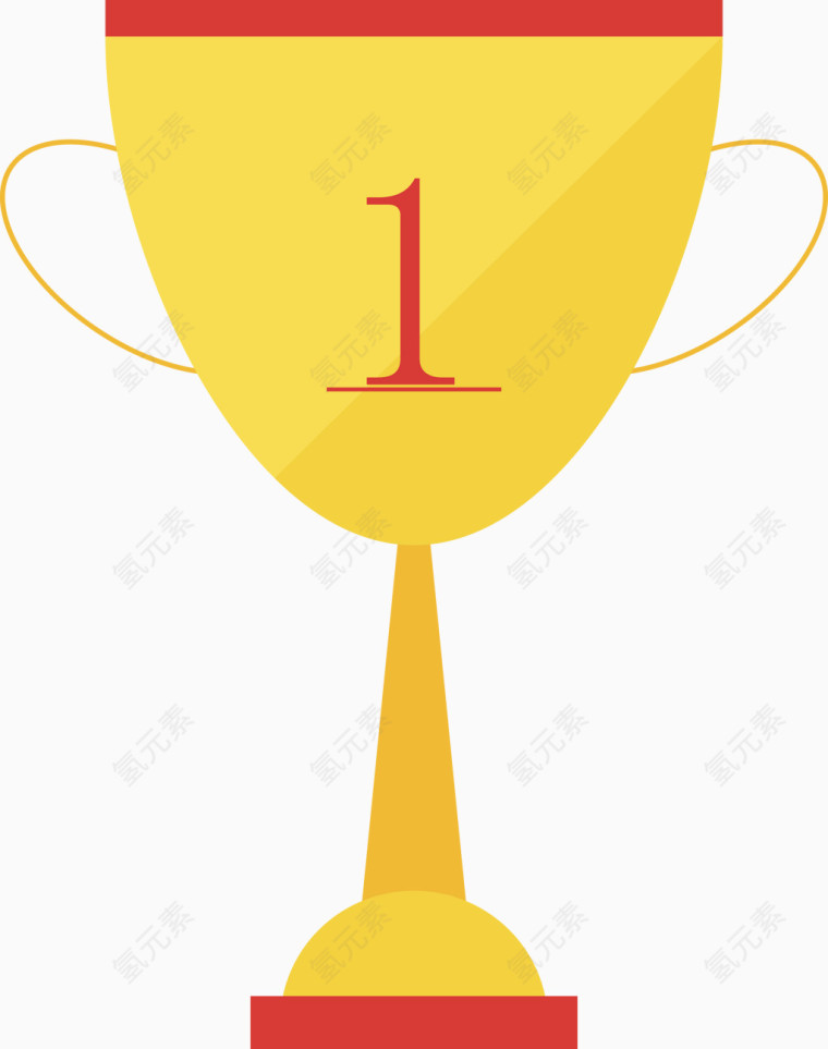 卡通金色奖杯