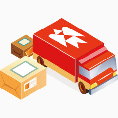 红色物流货车素材