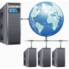 矢量地球与电脑主机