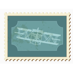 矢量滑翔飞机邮票素材