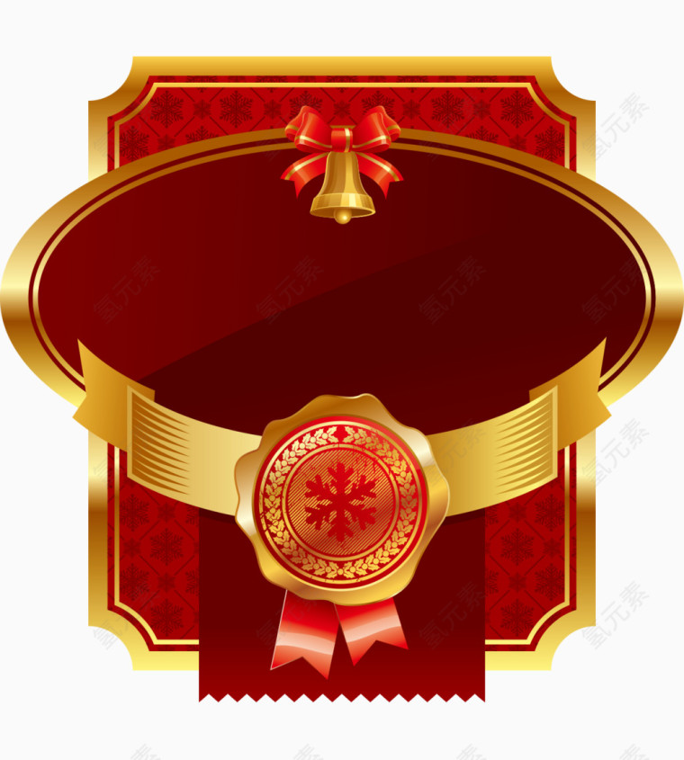 矢量喜庆祝贺卡片蝴蝶结红色华丽风