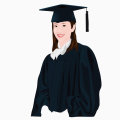 穿学士服的美女毕业生